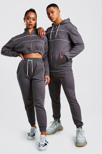 New Custom OEM Cotton Polyester Fleece <strong>Couple</strong> <strong>Tracksuit</strong> Striped <strong>Matching</strong> Sweatsuit <strong>Tracksuit</strong> <strong>for</strong> Women - Product Image 2