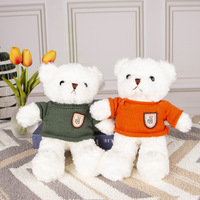 Boneka Beruang Teddy Sweater, Boneka Beruang Kecil, Boneka Kain, Poliester, Kapas PP, Mainan Plush Unisex 14 Tahun ke Atas, Grosir, Hadiah Ulang Tahun