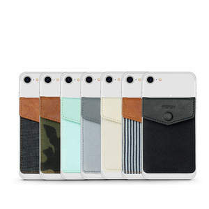 Creative PU leather phone back cover <b>card</b> <b>holder</b>, camouflage patchwork credit <b>card</b> <b>holder</b>, anti-demagnetization <b>card</b> <b>holder</b>, - Product Image 4