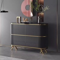 Buffet de rangement de luxe moderne doré avec pieds en acier inoxydable pour mobilier de maison dans le salon, la salle à manger, l'entrée - Villa