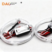 Feux décoratifs pour lentilles 120MM 105MM, anneaux optiques Angel Eye à fibres optiques, 3 fils, 9-36V, 360 degrés, yeux de démon, feux LED de voiture