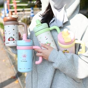 Oversized <b>Insulated</b> Cold <b>Cup</b> With Handle 316 Stainless Steel Vacuum Mug High Appearance for Women Tea Strainer Straw <b>Cup</b> - Product Image 1
