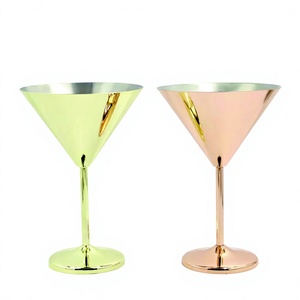 Martini <b>Wine</b> Glass Set Silver and Gold Color <b>Wine</b> Glass <b>Goblet</b> Luxury Champagne Glass for Bar Party Wedding Stainless Steel - Product Image 1