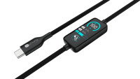 Cable USB-C a USB-C Trenzado con Pantalla LCD y Carga Rápida PD de 100W 20V 5A, Transferencia de Datos de Alta Velocidad