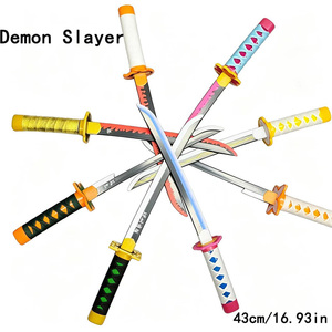 Spada in Plastica da 43cm/16.93in dell'Anime <span class=keywords><strong>Demon</strong></span> <span class=keywords><strong>Slayer</strong></span>, Lama Nichirin di Tanjiro Kamado e Zenitsu Agatsuma, Accessorio per Cosplay - Product Image 1