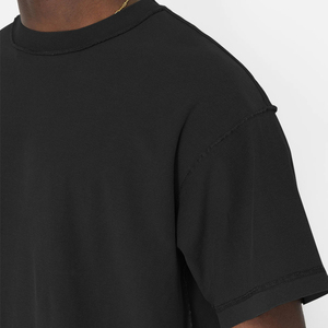 T-shirt de luxe surdimensionné pour hommes, modèle vierge, grande taille, épaules tombantes, coupe carrée, vente en gros, fabricant - Product Image 3