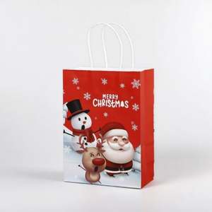 Bolsa de Papel Roja de Santa Claus, Ecológica, Duradera y de Alta Calidad para Compras, Regalos de Navidad, Promociones y Dulces - Product Image 2