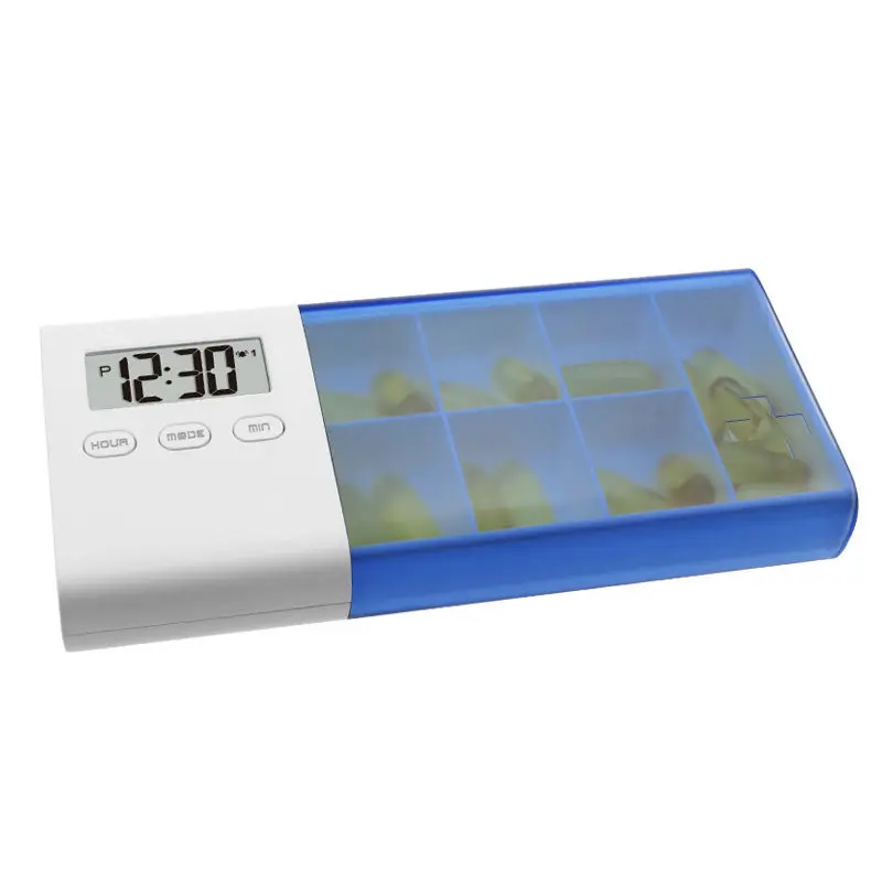 J&R New Household Medical Device 7 Grids PP Food Grade USB Rechargeable Pop-up Medicine Storage Travel Pocket Pill Box Timer