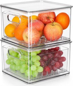 Clear Airtight Eco-Friendly Durable Food-Grade <b>Plastic</b> PET Food Storage Container with Waterproof & Dustproof Lid for Fridge - Product Image 4