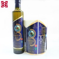 Étiquettes personnalisées en vinyle imperméables avec estampage à chaud doré holographique pour emballage de bouteilles de boissons, vente en gros directe d'usine
