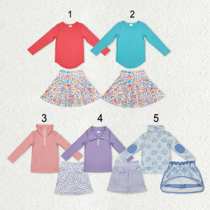 Conjuntos de Yoga para Bebés Niñas: Sudaderas con Cremallera, Blusas y Faldas-Pantalón Florales - Product Image 1