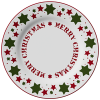Service de table en céramique de Noël 2026 – Assiettes de Noël festives rouges et vertes à motif étoile et renne en porcelaine pour fêtes et maison