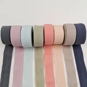 Clothes Underwear Soft Twill Fold Over Elastic Webbing Belt Garment Nylon Bias Binding Edge Sewing Webbing Tape