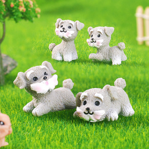 <span class=keywords><strong>Miniature</strong></span> réaliste de chien Schnauzer mignon, ornement de plante en pot, décoration de chiot de dessin animé, accessoire pour tableau de bord de voiture - Product Image 1