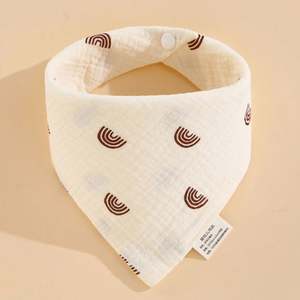 Babero Bandana para Bebé a Bajo Precio, Babero Triangular de Muselina de Algodón de 4 Capas para Recién Nacido, Toalla de Saliva con Botón - Product Image 2