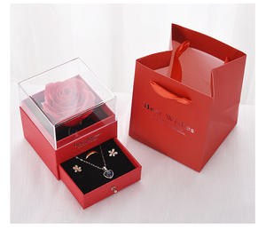 Mini Joyero para el Día de San Valentín con Flor de Jabón, Organizador Portátil para Anillos y Collares, Regalo para Novia - Product Image 3