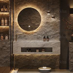 Mobile <span class=keywords><strong>da</strong></span> Bagno di Lusso Moderno in Lastra di Roccia con <span class=keywords><strong>Lavabo</strong></span> Senza Saldature e <span class=keywords><strong>Design</strong></span> Integrato Personalizzabile a Lavandino Singolo o Doppio - Product Image 4