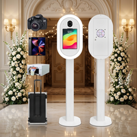 Nouvelle cabine photo portable pour iPad avec imprimante, support ovale facile à assembler, compatible 10.9, 11, 12.9, 13 pouces, disponible depuis nos entrepôts UE et US