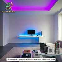 Bande LED RGB Joystar en gros, kit complet 5m, contrôle par application, plastique, 24V 1A, prise UE, 4848 SMD pour le marché russe et CIS