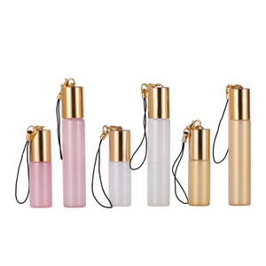 Botellas de Vidrio con Rodillo Dorado de 5 ml y 10 ml, Pared Gruesa, Acabado Perlado Brillante, con Bola Rodante y Tapa Dorada para Perfume - Product Image 1