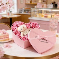 Vente en gros de savon en forme de rose en forme de cœur, boîte cadeau, cadeau pour la Saint-Valentin, cadeau pour la fête des enseignants, pour les amis, les amoureux et les enseignants