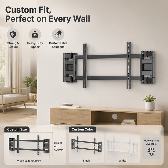 Ultra Thin Fixed TV Bracket Flush Wall Mount for 42 75 Inch Space Saving Design Cable Management Heavy Duty