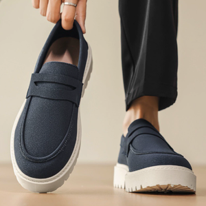 Men PU Leather Loafers Thick Soles Mid Heel Wide Toe <b>Box</b> Casual British Style Office Wedding <b>Dress</b> Shoes EU 39 to 46 Large Sizes - Product Image 1