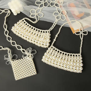 กระเป๋าสะพายข้างขนาดเล็กน่ารักสำหรับงานแต่งงาน งานพรอม กระเป๋าถือประดับลูกปัดหรูหราสำหรับผู้หญิงพร้อมสายสะพายประดับดอกไม้ - Product Image 1