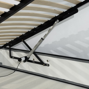 <span class=keywords><strong>Sommier</strong></span> de lit réglable en hauteur avec <span class=keywords><strong>lattes</strong></span> de rangement permettant une personnalisation de l'espace sous le lit pour différentes tailles de conteneurs de rangement - Product Image 1