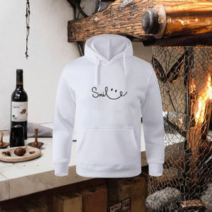 Sweat-shirt à capuche en tricot gaufré doublé en coton 100% de haute qualité pour homme, taille oversize, manches longues, uni - Product Image 3