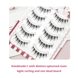 Cils synthétiques Wet Eyelashes Wheat Ear Comic, boîtes de cils, tige entièrement transparente, poils doux, aspect naturel léger - Product Image 2