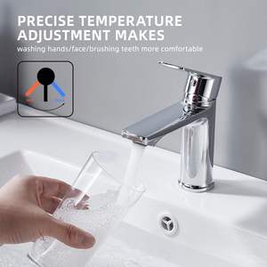 Krom banyo musluk, Modern tek kolu tek delik banyo Vanity lavabo bataryaları için Pop up drenaj ve güverte plakası ile 1 veya 3 delik - Product Image 3