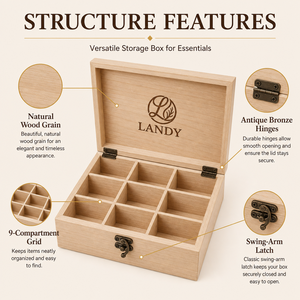 Lussuosa Scatola in Legno Personalizzata per Oli Essenziali con 9 Scomparti, Custodia in Legno di Pino Naturale, Organizzatore Premium per Aromaterapia - Product Image 5