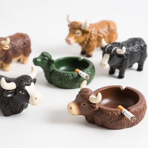 Cenicero de resina en forma de <span class=keywords><strong>vaca</strong></span> Highland, accesorios personalizados para fumar con personalización completa (color/tamaño/logotipo/forma) - Product Image 2