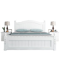 Ensemble de lit moderne simple de style européen pour la chambre principale Lit en bois massif avec fonction de rangement