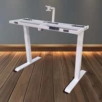 Bureau assis-debout électrique ergonomique commercial à trois moteurs Zhejiang, hauteur réglable, avec cadre métallique, design moderne, inclinaison automatique