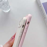 Coque de téléphone portable en TPU givré avec grande fenêtre et support, compatible iPhone 15, iPhone 14 et iPhone 13