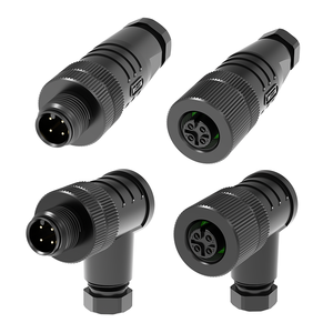 M12 kết nối DIN loại nhự<span class=keywords><strong>a</strong></span> góc cạnh cắm với nữ và nam screwing một B D mã 2-8 Pin lĩnh vực cài đặt cho PG7 PG9 PG11 - Product Image 2