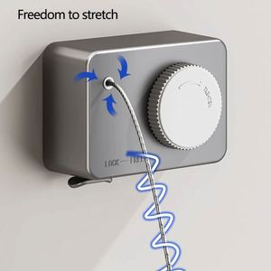 Séchoir à linge rétractable invisible pour balcon, corde à linge extérieure rétractable de 4,2 m - Product Image 5