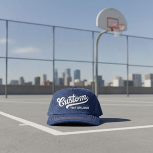 Casquettes de baseball promotionnelles ajustées à 6 panneaux en denim avec logo brodé 3D personnalisé, chapeaux de sport unis en gros - Product Image 2