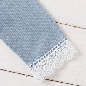 <span class=keywords><strong>2026</strong></span> वसंत शरद ऋतु की लड़कियों लंबी आस्तीन डेनिम नीले रंग की फीता फूल पैचवर्क फ्रॉक कपड़े - Product Image 5