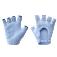 Gants unisexes antidérapants en coton à cinq doigts avec fermeture Velcro, longueur poignet – Respirants et antidérapants pour le yoga, le fitness, le cyclisme et la randonnée