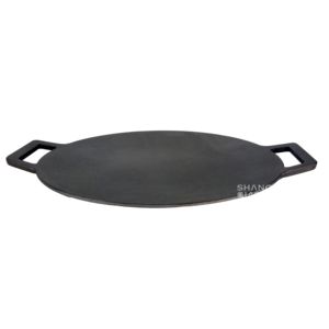 Padella Rotonda <span class=keywords><strong>in</strong></span> Ghisa con Manici, Robusta e Pretrattata, per <span class=keywords><strong>Pizza</strong></span>, Crêpes, Barbecue, Campeggio all'Aperto - Product Image 5