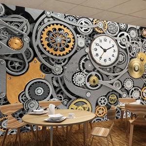 Papel pintado <span class=keywords><strong>de</strong></span> foto <span class=keywords><strong>de</strong></span> <span class=keywords><strong>fondo</strong></span> <span class=keywords><strong>de</strong></span> barra <span class=keywords><strong>de</strong></span> <span class=keywords><strong>reloj</strong></span> <span class=keywords><strong>de</strong></span> engranaje mecánico <span class=keywords><strong>de</strong></span> estilo industrial retro europeo - Product Image 3