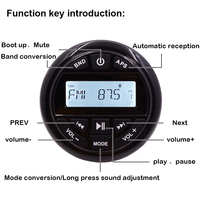 Système audio étanche pour moto, autoradio marin, radio DAB et lecteur MP3 pour bateau, voiture, UTV, ATV - Récepteur FM AM avec tuyau