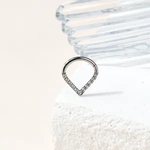 Cincin pusar, anting-anting datar Zirconia warna-warni, perhiasan tindik Titanium tulang rawan Tragus Helix