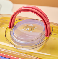 Boîte à lunch en plastique portable pour étudiants avec cuillère en forme de rectangle