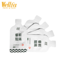 Sacs de forme spéciale imprimés sur mesure, boisson liquide, gelée d'énergie, Gel d'emballage, sac en Mylar en forme de bouteille découpé