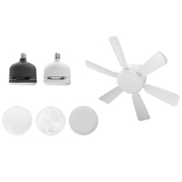 Lampe de ventilateur de plafond populaire E26 E27 Base 6 pales Dimmable Homestead LED Socket Ventilateur de plafond avec télécommande