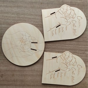 New cross-<b>border</b> wooden baby birth bracelet commemorative plaque, wooden sign, newborn bracelet <b>display</b> plate gift - Product Image 2